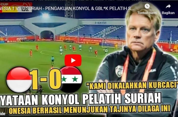 Pelatih Timnas Suriah U-20, Mark Wotte, dituding menyebut pemain Timnas Indonesia U-20 kurcaci. (YouTube/Dafa Bola)