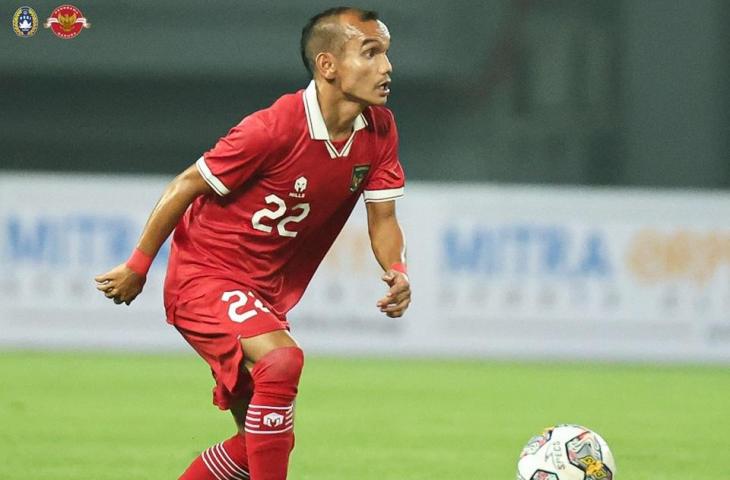 Riko Simanjuntak dalam pertandingan melawan Burundi. (Dok. PSSI)