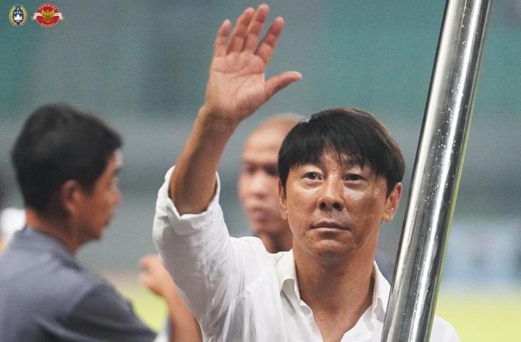 Pelatih Timnas Indonesia, Shin Tae-yong, dalam laga melawan Burundi. (Dok. PSSI)