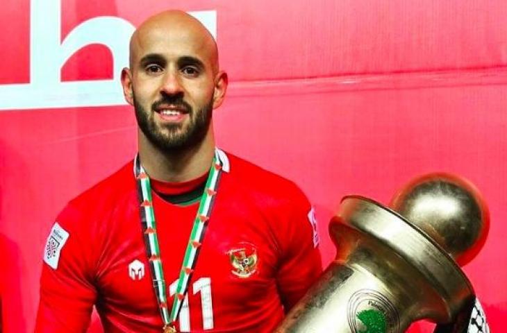 Mohammed Rashid sukses juara Piala Liga Palestina bersama Jabal Al-Mukaber. (Instagram/moerashid95)