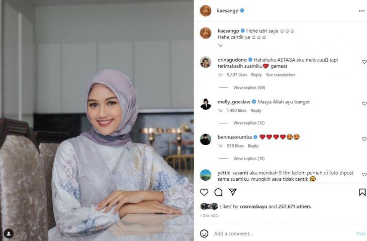 Kaesang Pangarep posting istri pakai jilbab. (Instagram/@kaesangp)