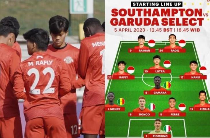 Garuda Select vs Southampton. (Instagram/@programgarudaselect)