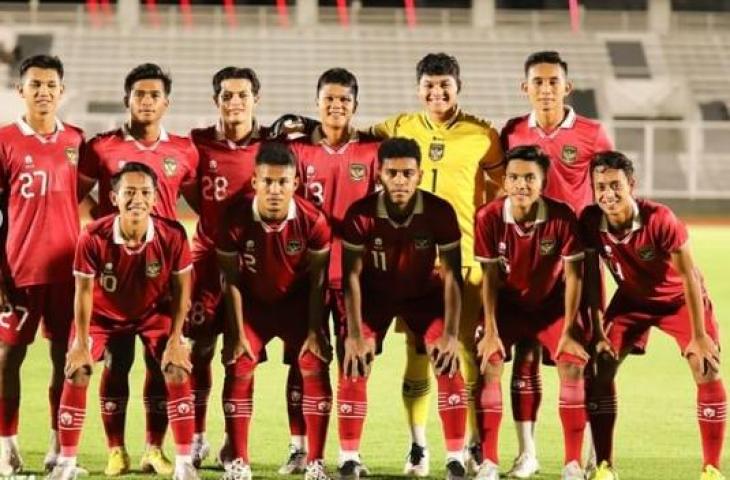 Timnas Indonesia U-22 saat uji coba lawan Bhayangkara FC jelang SEA Games 2023. (Instagram/@pssi)