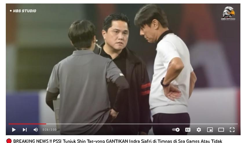 Cek Fakta PSSI Tunjuk Shin Tae-yong Gantikan Indra Sjafri di SEA Games 2023. (YouTube)