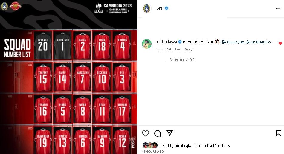 Daffa Fasya semangati dua kiper Timnas U-22. (Instagram/@pssi)