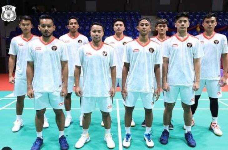 Tim bulu tangkis beregu putra di SEA Games 2023. (Instagram/@badminton.ina)