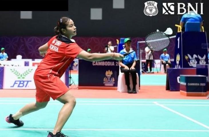 Tunggal putri Indonesia Komang Ayu Cahaya Dewi di SEA Games 2023. (Instagram/@ina.badminton)