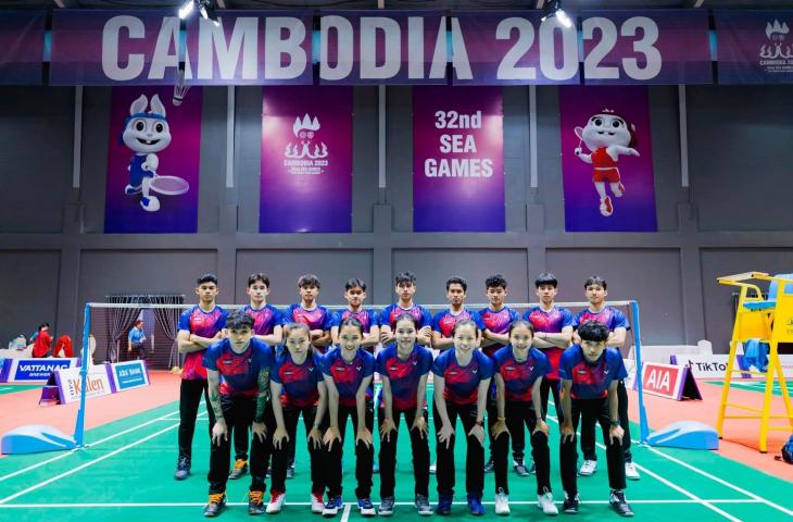 Tim Badminto Kamboja di SEA Games 2023 (Twitter/ferguzooooo)