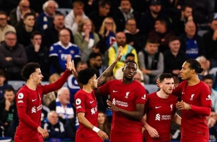 Curtis Jones cetak dua gol saat Liverpool kalahkan Leicester City 3-0. (AFP)