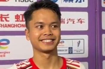 Anthony Ginting Mendadak Jadi Sorotan, Lirikan Mata 'Genit' ke Pebulutangkis Cantik jadi Pemicunya