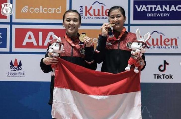 Ganda putri Amalia Cahaya Pratiwi/Febriana Dwipuji Kusuma sabet emas SEA Games 2023. (Instagram/@ina.badminton)