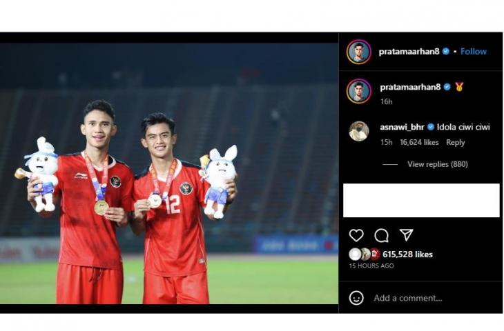 Respons Asnawi Mangkualam usai Marselino Ferdinan dan Pratama Arhan foto bareng (Instagram/pratamaarhan8)