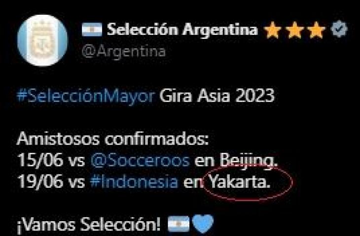 Penyebutan Yakarta jadi sorotan netizen (Twitter/Argentina)