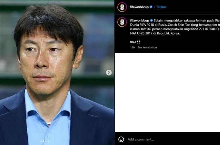 FIFA salut dengan tangan dingin Shin Tae-yong yang pernah mengalahkan Argentina (Instagram/fifaworldcup)