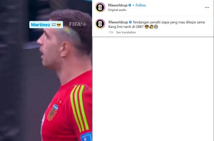 Akun FIFA mulai tebar psywar jelang laga Timnas Indonesia vs Argentina (Instagram/fifaworldcup)