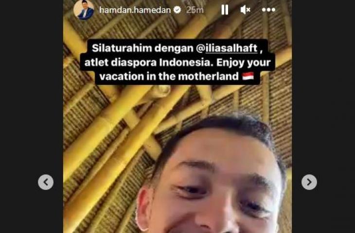 Hamdan Hamedan pamer momen video call dengan Ilias Alhaft. (Instagram/hamdan.hamedan)