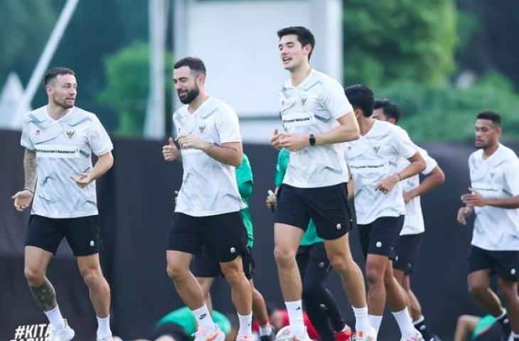 Potret sesi latihan Timnas Indonesia jelang lawan Argentina. (PSSI)