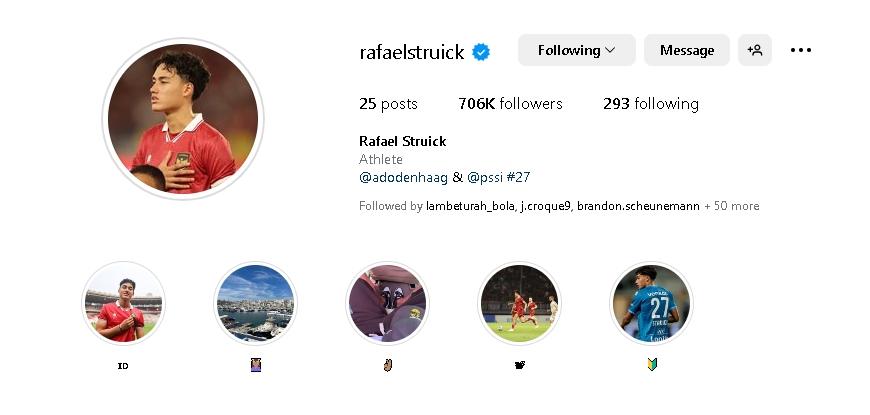 Followers Rafael Struick meroket. (Instagram/@rafaelstruick)