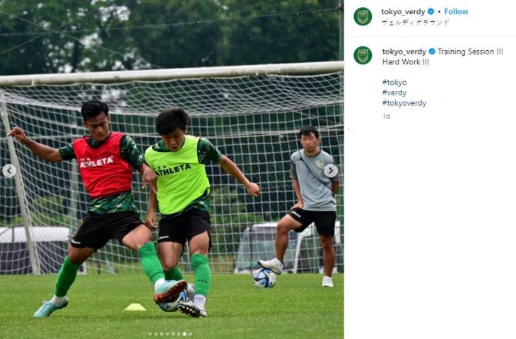 Pratama Arhan berlatih di Tokyo Verdy. (Instagram/tokyo_verdy)