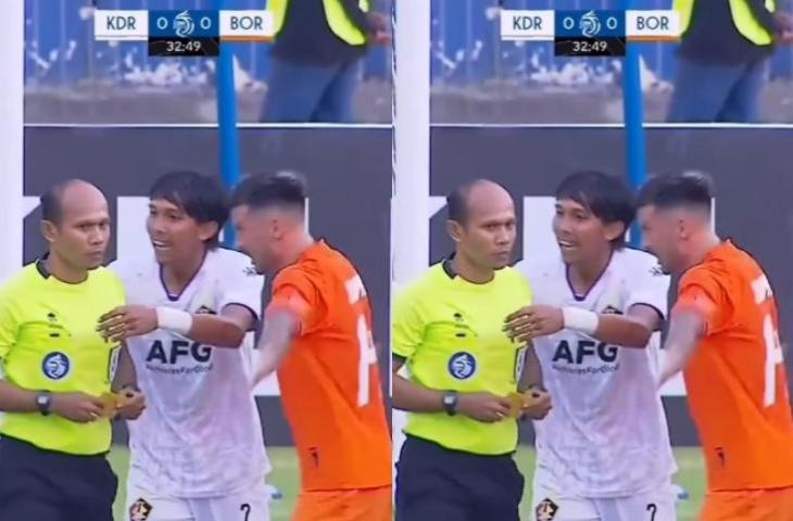 Momen Stefano Lilipaly protes keras terhadap wasit. (Instagram/pengamatsepakbola)