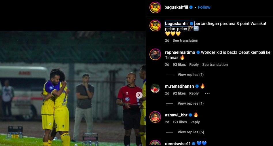 Bagus Kahfi saat debut bersama Barito Putera di BRI Liga 1 2023/2024. (Instagram/baguskahfiii)