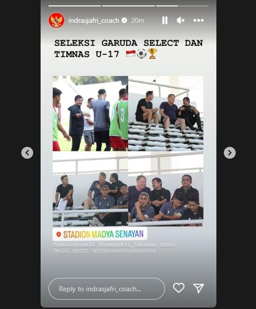 Indra Sjafri sebut kedatangan Dennis Wise juga untuk menyeleksi Garuda Select. (Instagram/indrasjafri_coach)