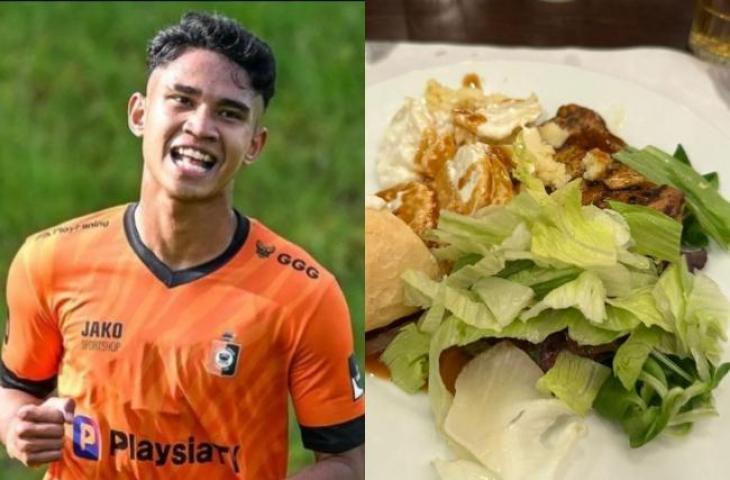 Marselino Ferdinan mengunggah menu makanan. (Dok. KMSK Deinze dan Twitter/marcengg)