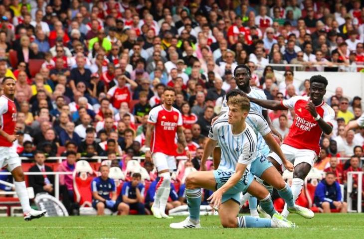 Bukayo Saka cetak satu gol saat Arsenal kalahkan Nottingham Forest dengan skor 2-1. (Dol. Arsenal)