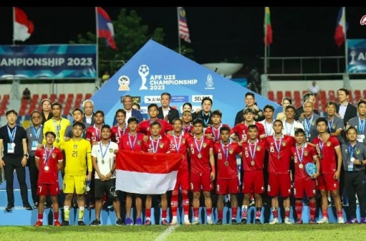 Potret pemain Timnas Indonesia U-23 usai gagal juara Piala AFF U-23 2023, mereka akan tampil di Piala Asia U-23 2024.(Dok. PSSI)