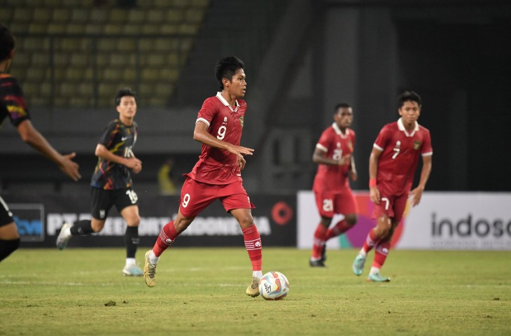 Aksi Timnas Indonesia U-17 saat melawan Korea Selatan U-17 dalam laga uji coba. (Dok. PSSI)