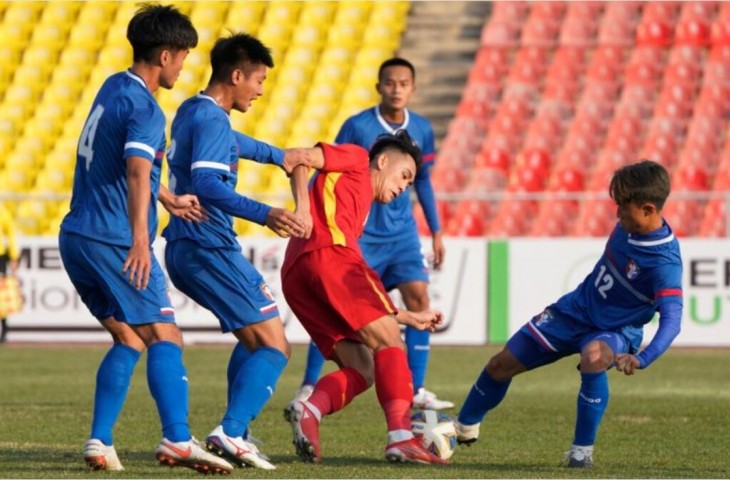 China Taipei saat melawan Vietnam di Kualifikasi Piala Asia U-23 2020. (Dok. AFC)