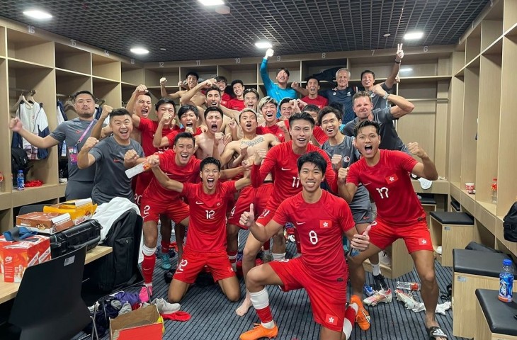 Hong Kong usai lolos ke semifinal Asian Games 2022. (Instagram/@hkfa_official)