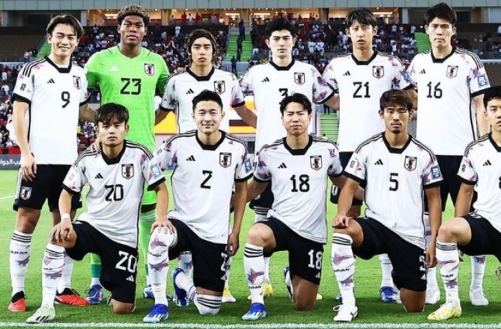 Starting line up Timnas Jepang.(Instagram/japanfootballasociation)