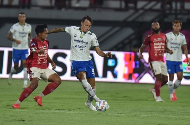 Aksi Stefano Beltrame pada pertandingan Bali United vs Persib. (MO Persib)