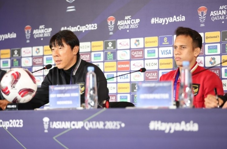 Pelatih timnas Indonesia, Shin Tae-yong tetap akan menggempur Jepang meski dipastikan lolos ke babak 16 besar Piala Asia 2023 Qatar sebelum bertanding. (PSSI).