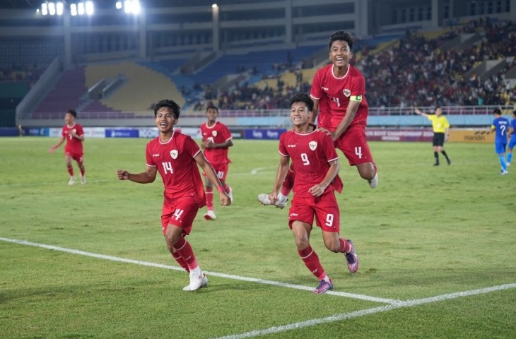 Timnas Indonesia U-16 saat melawan Singapura. (Dok. PSSI)