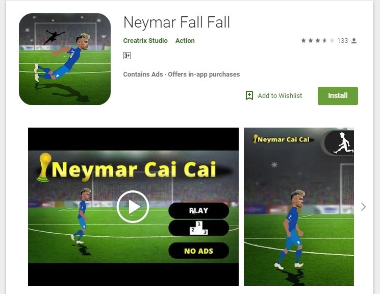 Neymar Fall Fall/Google Play