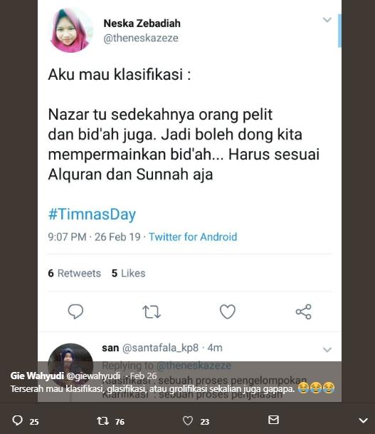 Nazar jika Timnas menang. (twitter/giewahyudi)