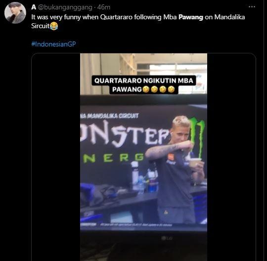 Meme pawang hujan MotoGP Mandalika menarik perhatian netizen. (Twitter)