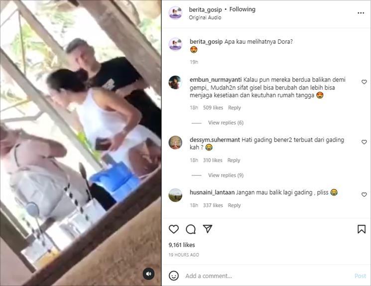 Video kebersamaan Gading Marten dan Gisella Anastasia di Bali. (Instagram/@berita_gosip)