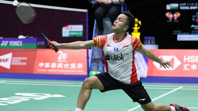 Pebulutangkis tunggal putra Indonesia, Anthony Sinisuka Ginting. [Dok. PBSI]