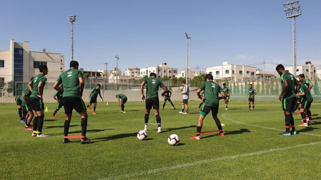 Latihan timnas Indonesia sehari jelang menghadapi Yordania (dok. PSSI).