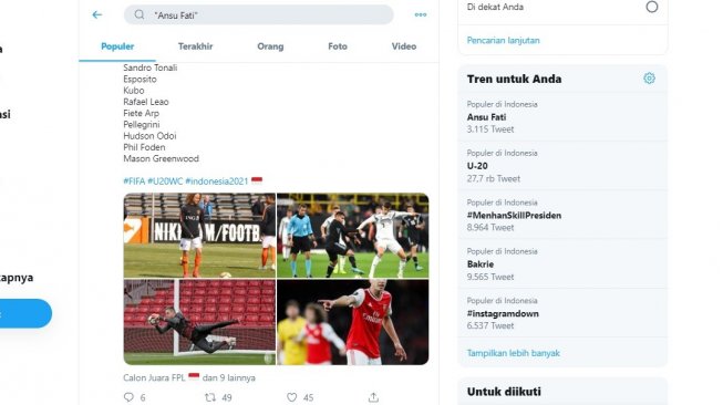 Penyerang muda Barcelona, Ansu Fati menjadi trending topic di Twitter. (Twitter)