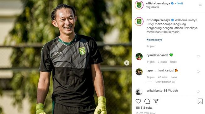 Rivky Mokodompit. (Instagram/@officialpersebaya).