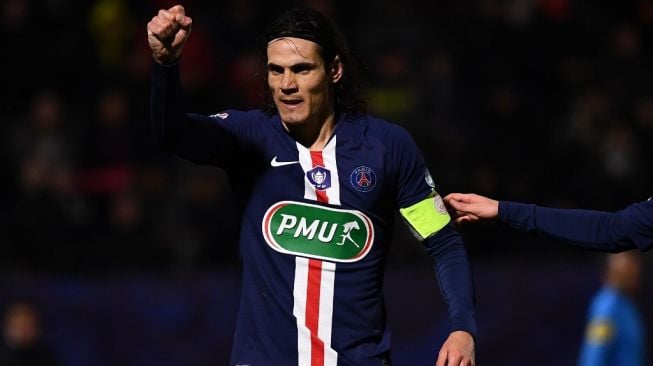 Penyerang Paris Saint-Germain, Edinson Cavani. [Anne-Christine POUJOULAT / AFP]