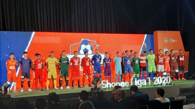 PT Liga Indonesia Baru menggelar Launching Liga 1 2020 yang berlangsung di Hotel Fairmont, Senayan, Jakarta, Senin (20/2/2020). (Suara.com/Adie Prasetyo Nugraha)