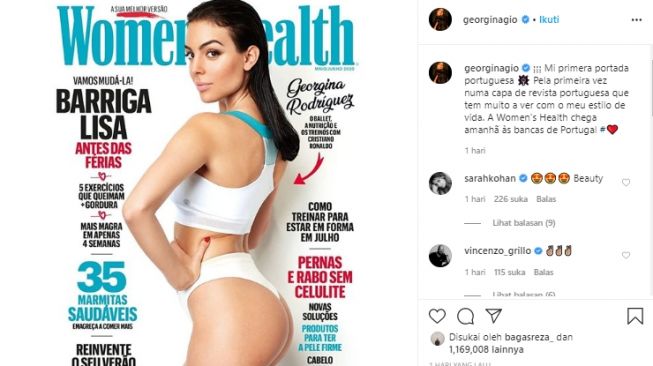 Georgina Rodriguez jadi cover majalah Portugal. (Instagram/@georginagio).