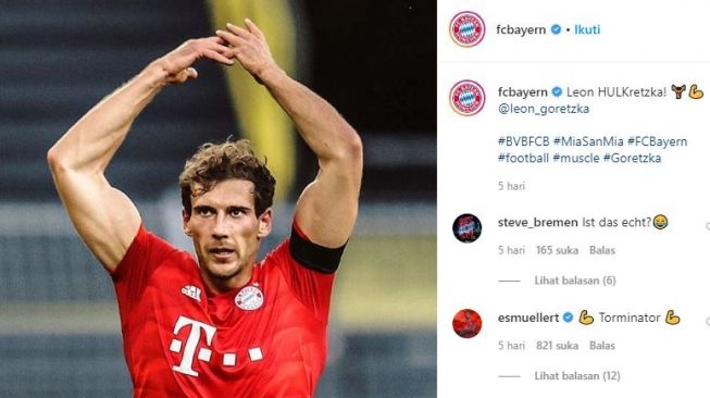 Perubahan fisik Leon Goretzka. (Instagram/fcbayern)