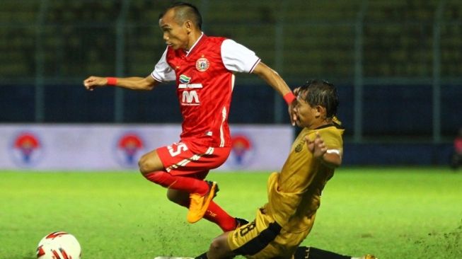 Winger Persija Jakarta, Riko Simanjuntak. [ANTARA FOTO/Ari Bowo Sucipto]