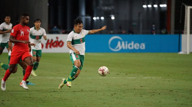 Pertandingan Singapura vs Timnas Indonesia dalam semifinal leg pertama Piala AFF 2020 di National Stadium, Singapura, Rabu (22/12/2021) malam WIB. (Dok. PSSI)